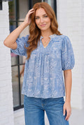 Blue Paisley Blouse