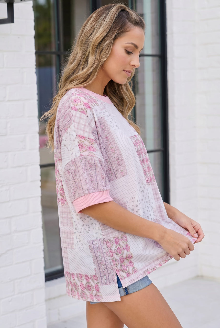 Pink Patchwork Blouse